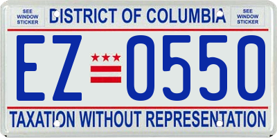 DC license plate EZ0550