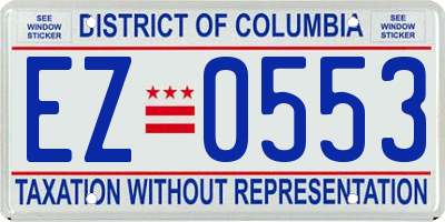 DC license plate EZ0553