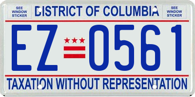 DC license plate EZ0561