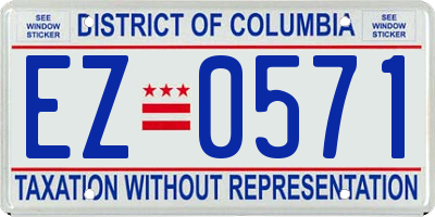 DC license plate EZ0571