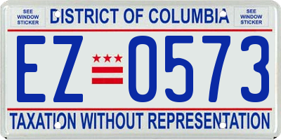DC license plate EZ0573