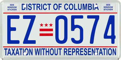 DC license plate EZ0574