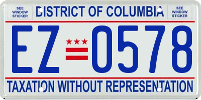 DC license plate EZ0578