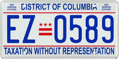 DC license plate EZ0589