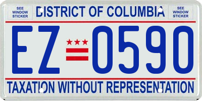 DC license plate EZ0590