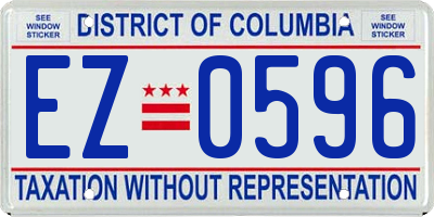 DC license plate EZ0596