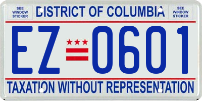 DC license plate EZ0601