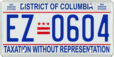 DC license plate EZ0604