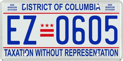 DC license plate EZ0605