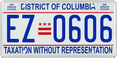 DC license plate EZ0606