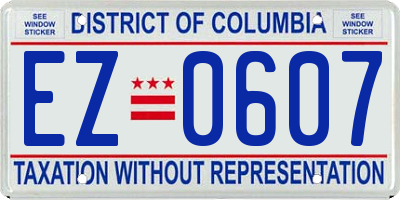 DC license plate EZ0607