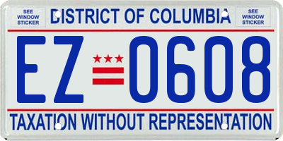 DC license plate EZ0608