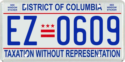 DC license plate EZ0609