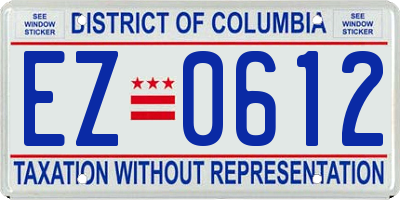 DC license plate EZ0612