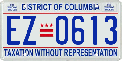 DC license plate EZ0613