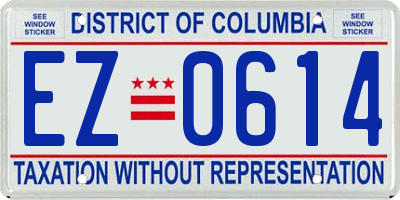 DC license plate EZ0614