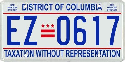 DC license plate EZ0617