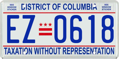 DC license plate EZ0618