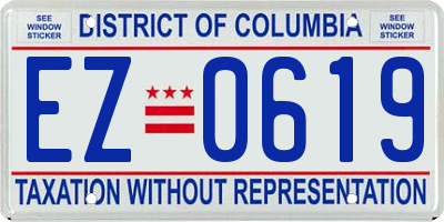 DC license plate EZ0619