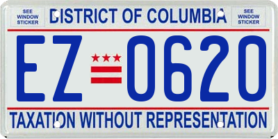 DC license plate EZ0620