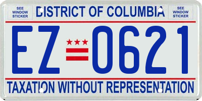 DC license plate EZ0621