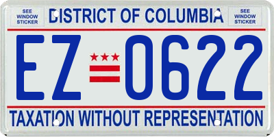 DC license plate EZ0622