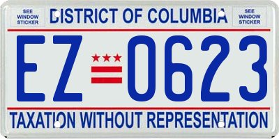 DC license plate EZ0623