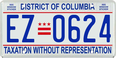 DC license plate EZ0624