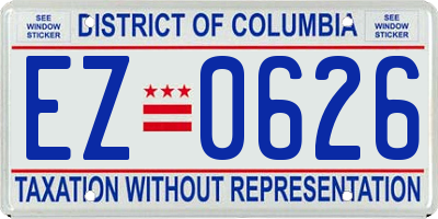 DC license plate EZ0626