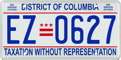 DC license plate EZ0627