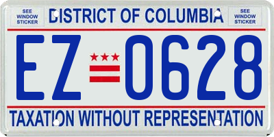 DC license plate EZ0628