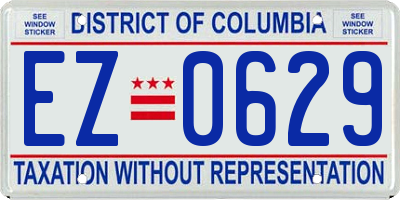 DC license plate EZ0629