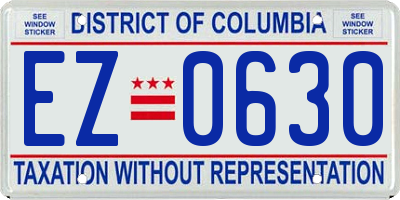 DC license plate EZ0630