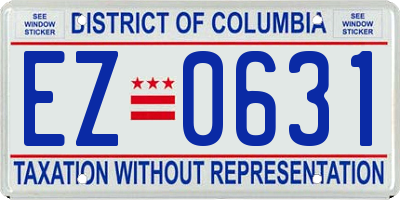DC license plate EZ0631