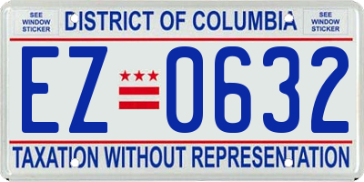 DC license plate EZ0632