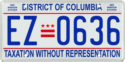 DC license plate EZ0636