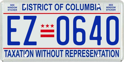 DC license plate EZ0640