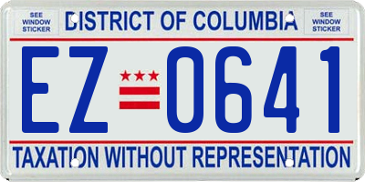 DC license plate EZ0641