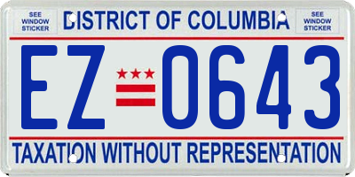 DC license plate EZ0643