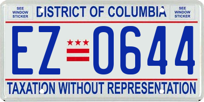 DC license plate EZ0644