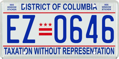 DC license plate EZ0646