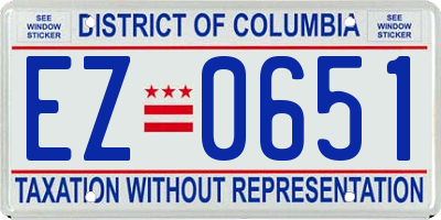 DC license plate EZ0651