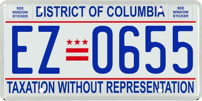 DC license plate EZ0655