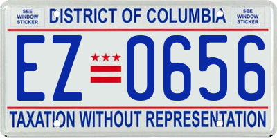 DC license plate EZ0656