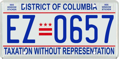 DC license plate EZ0657