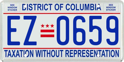 DC license plate EZ0659