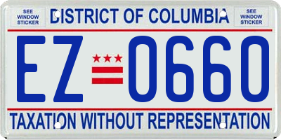 DC license plate EZ0660