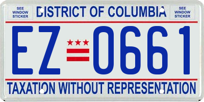 DC license plate EZ0661