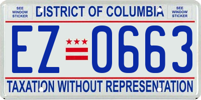 DC license plate EZ0663