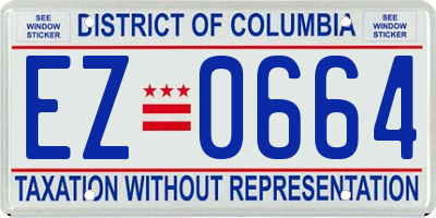 DC license plate EZ0664